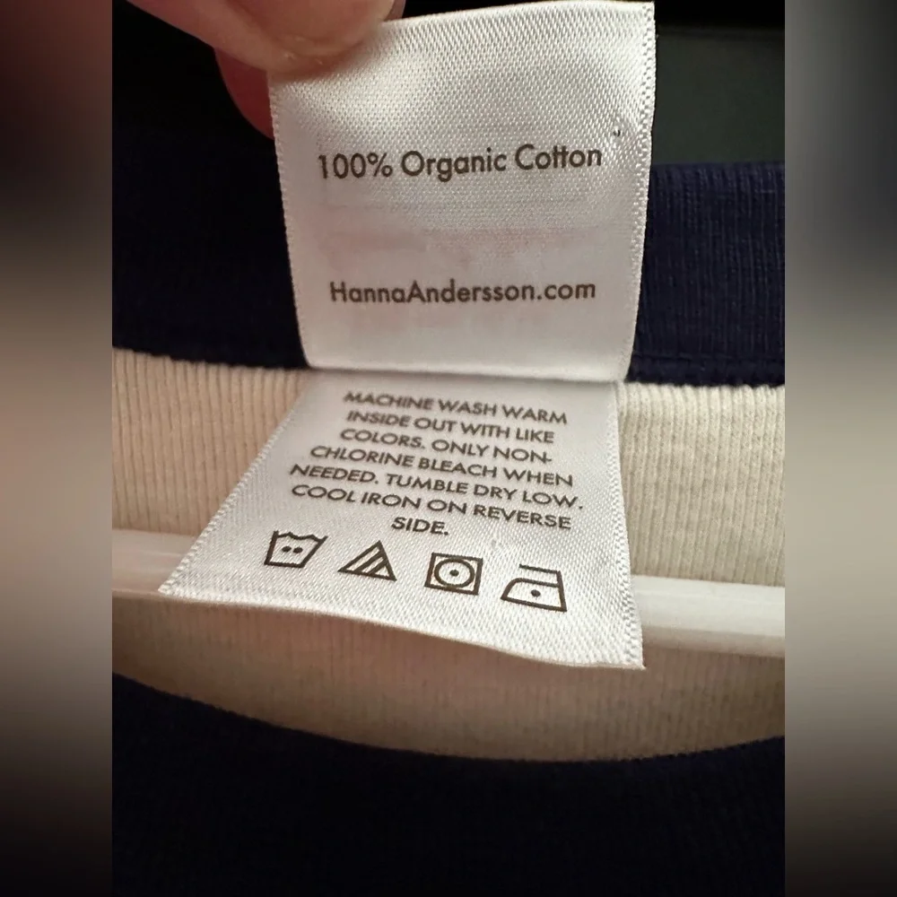 NWOT HANNA ANDERSSON 14 16 Org Cotton Striped Winter Deer Buck Long John Pajamas